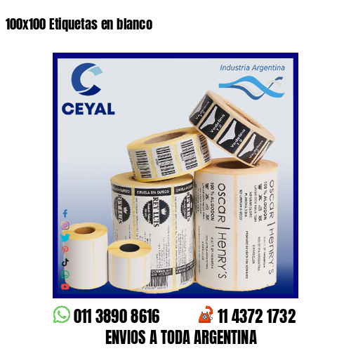 100×100 Etiquetas en blanco
