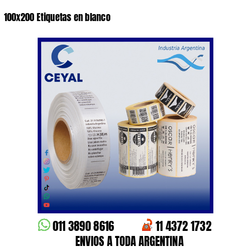 100×200 Etiquetas en blanco