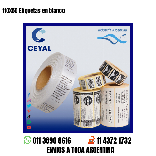 110X50 Etiquetas en blanco