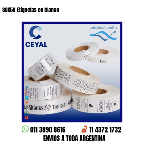 80X50 Etiquetas en blanco