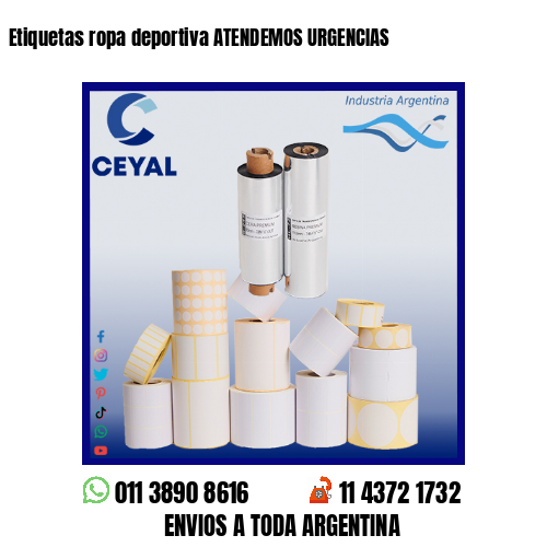 Etiquetas ropa deportiva ATENDEMOS URGENCIAS