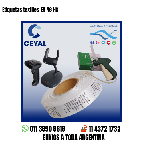 Etiquetas textiles EN 48 HS