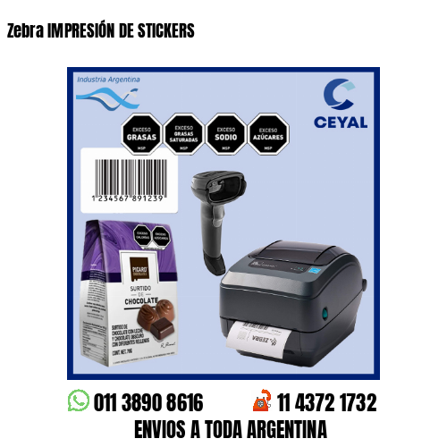 Zebra IMPRESIÓN DE STICKERS