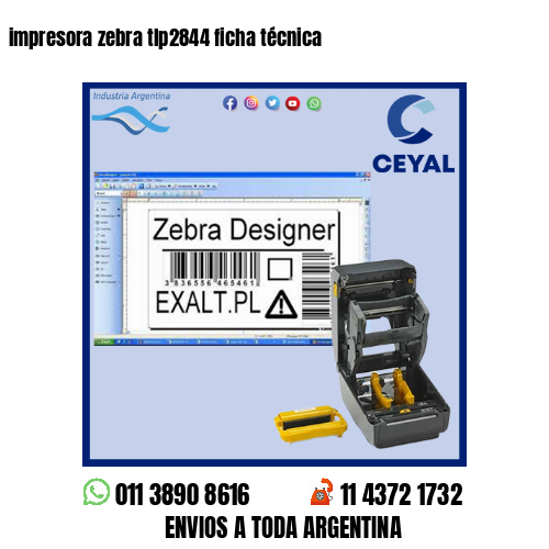 impresora zebra tlp2844 ficha técnica