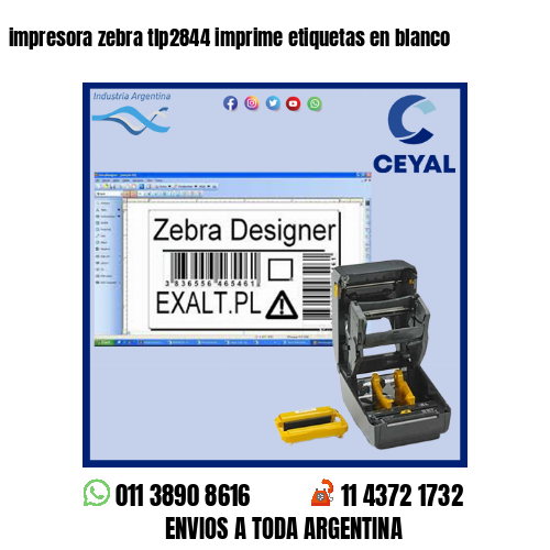 impresora zebra tlp2844 imprime etiquetas en blanco