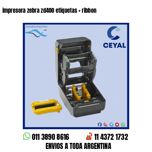 impresora zebra zd400 etiquetas   ribbon
