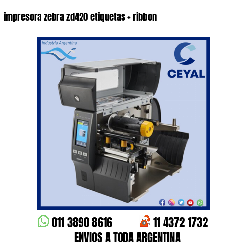impresora zebra zd420 etiquetas   ribbon