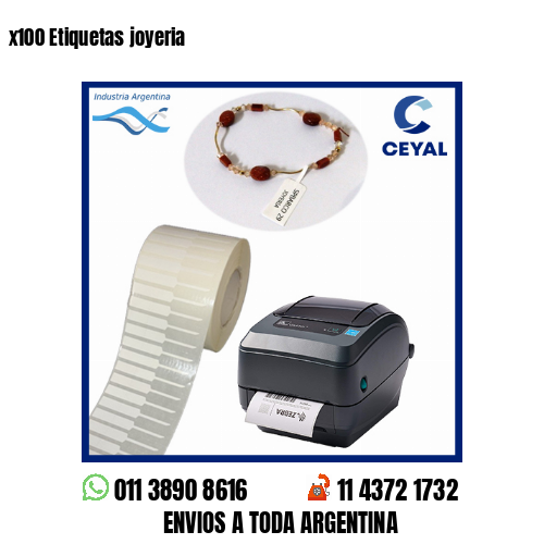 x100 Etiquetas joyeria