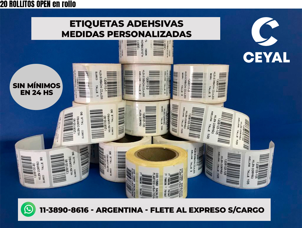 Open Box Rollo Y 20 ROLLITOS OPEN en rollo | Respuesto Zebra