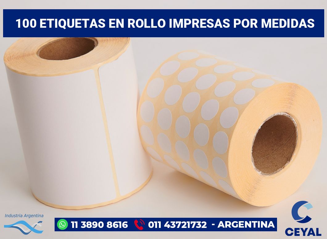 100 Etiquetas en rollo impresas por medidas