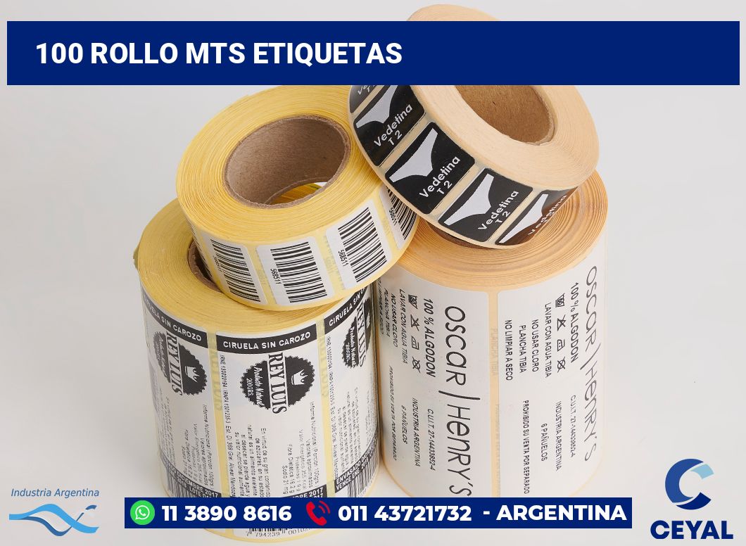 100 Rollo mts etiquetas