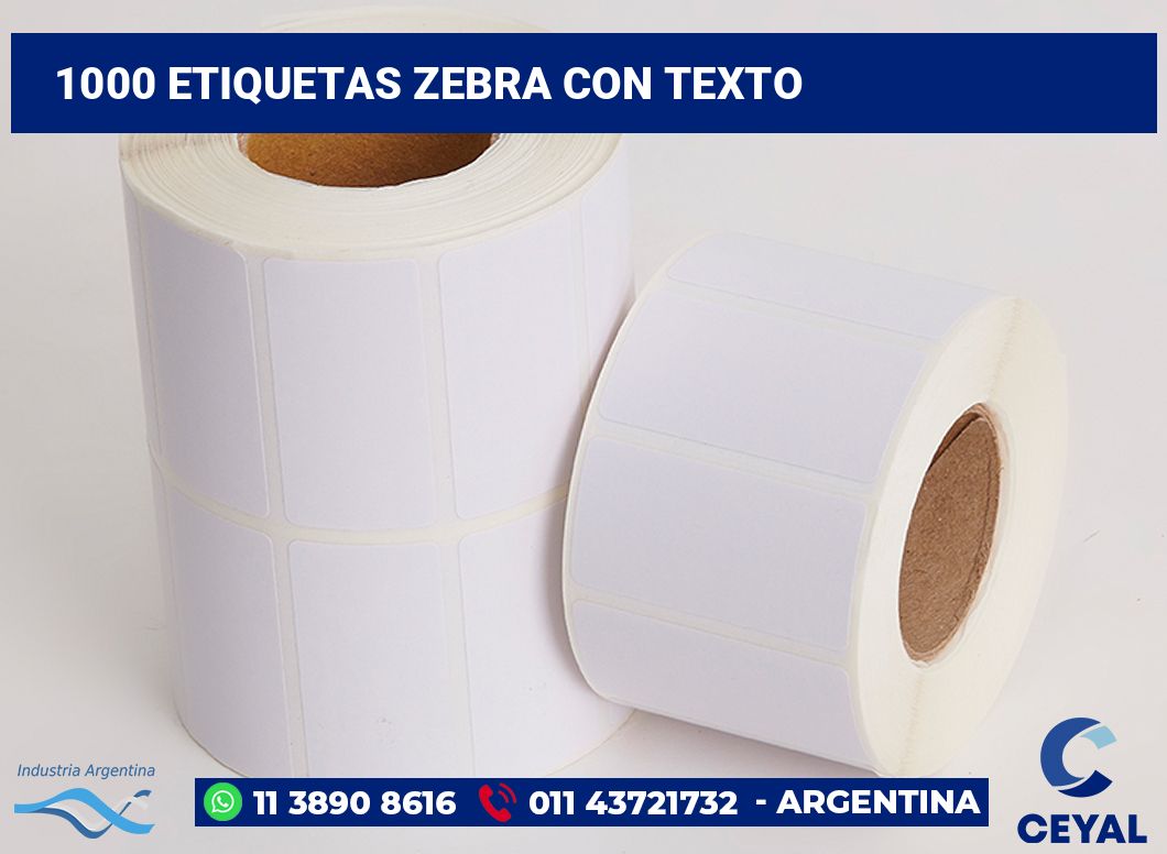 1000 Etiquetas zebra con texto