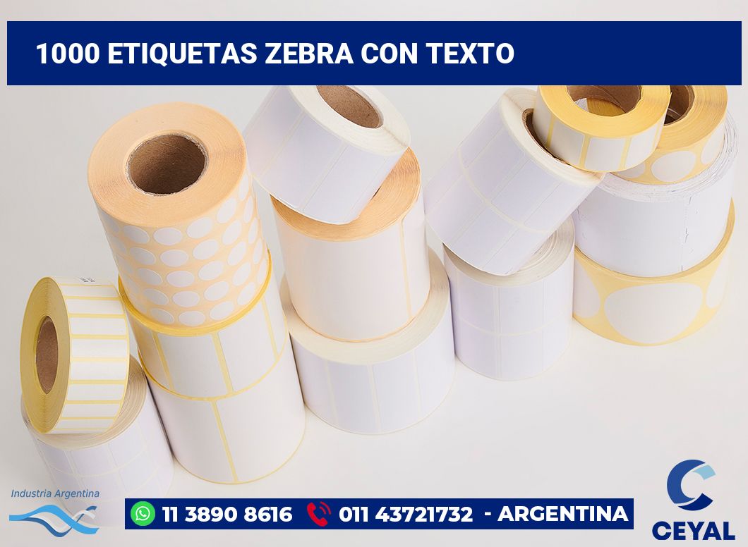 1000 Etiquetas zebra con texto