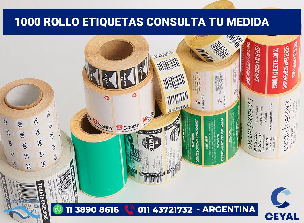 1000 Rollo etiquetas consulta tu medida