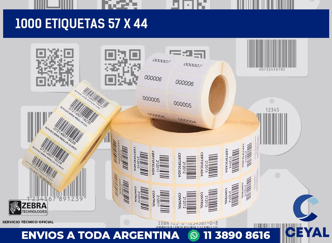 1000 etiquetas 57 x 44