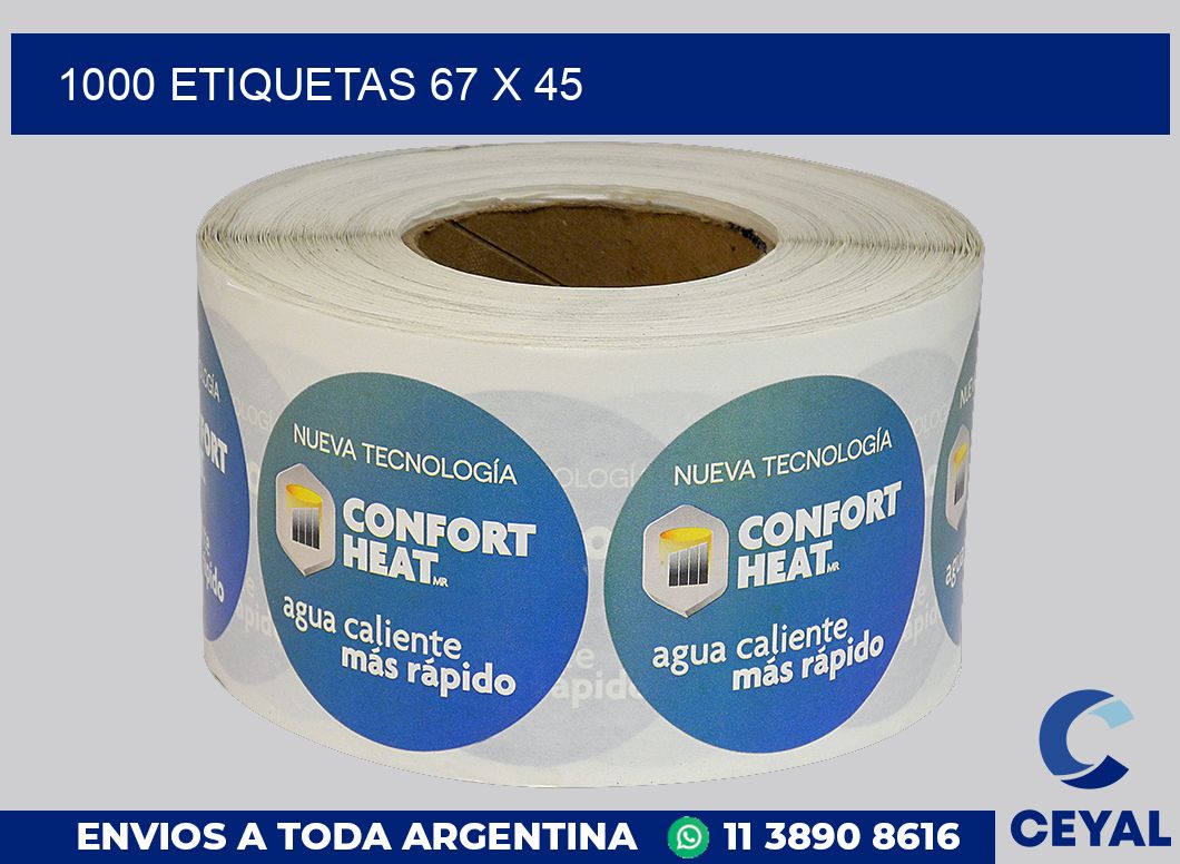 1000 etiquetas 67 x 45