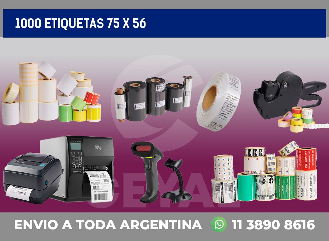 1000 etiquetas 75 x 56