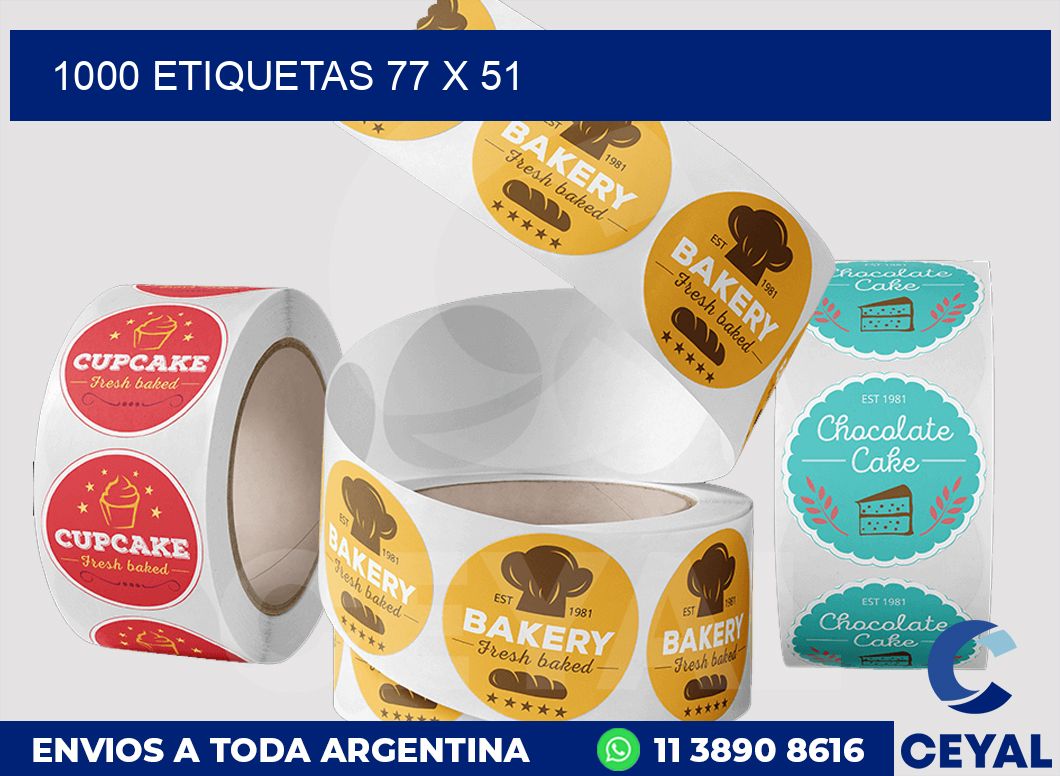 1000 etiquetas 77 x 51
