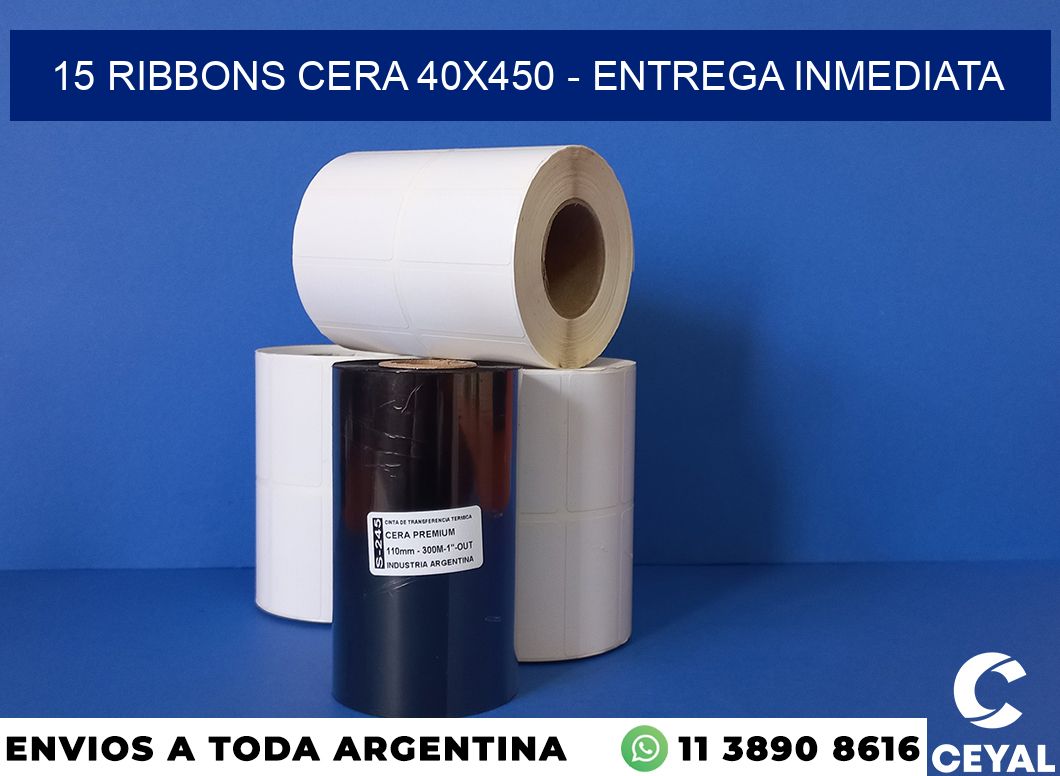 15 Ribbons cera 40×450 – Entrega inmediata