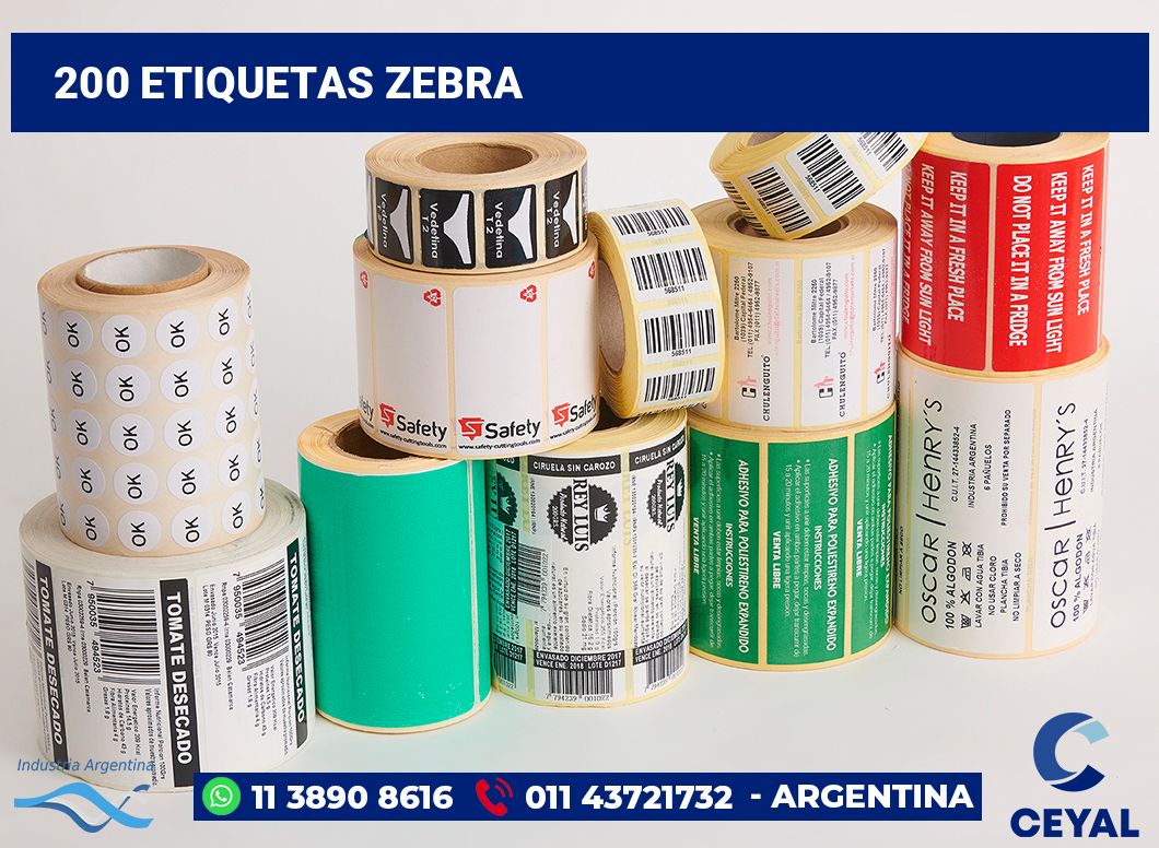 200 Etiquetas zebra