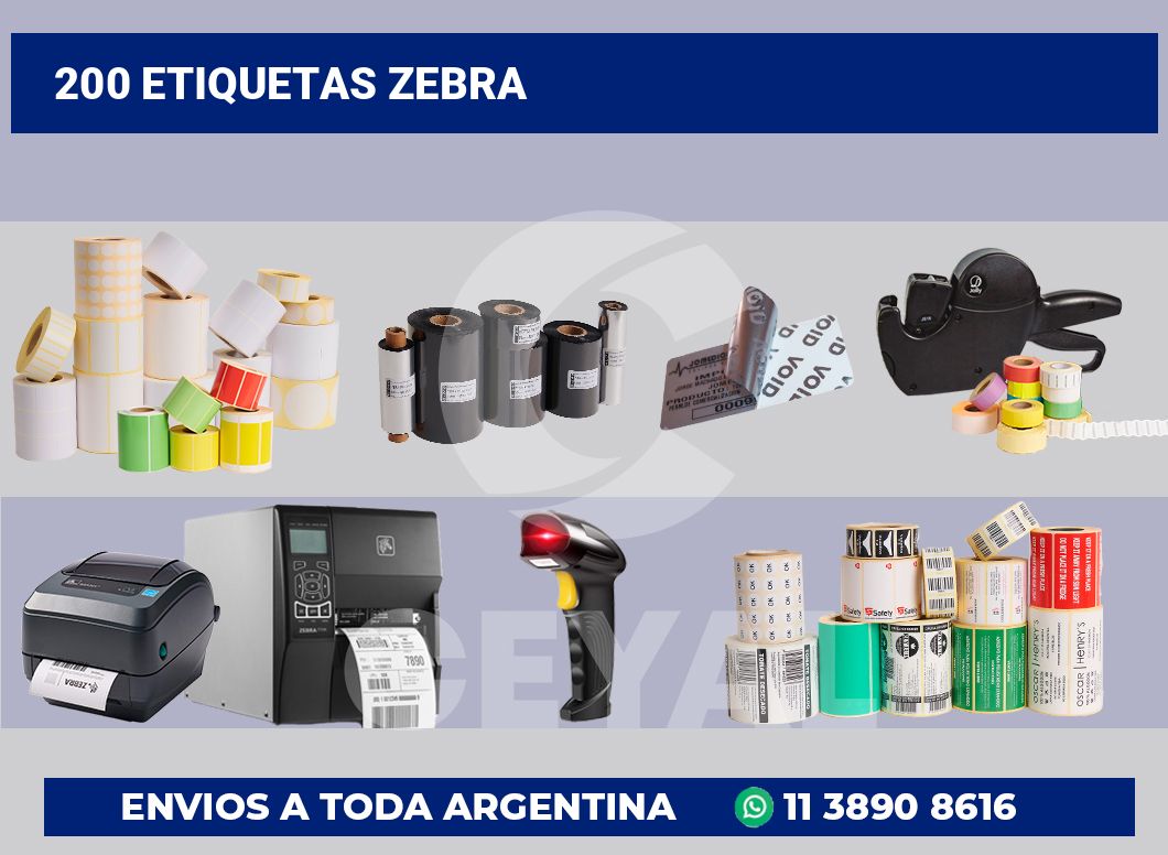 200 Etiquetas zebra