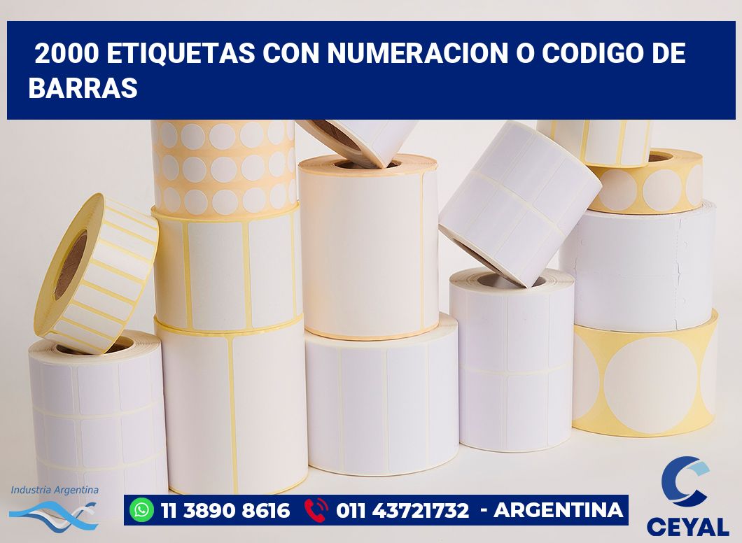 2000 Etiquetas con numeracion o codigo de barras