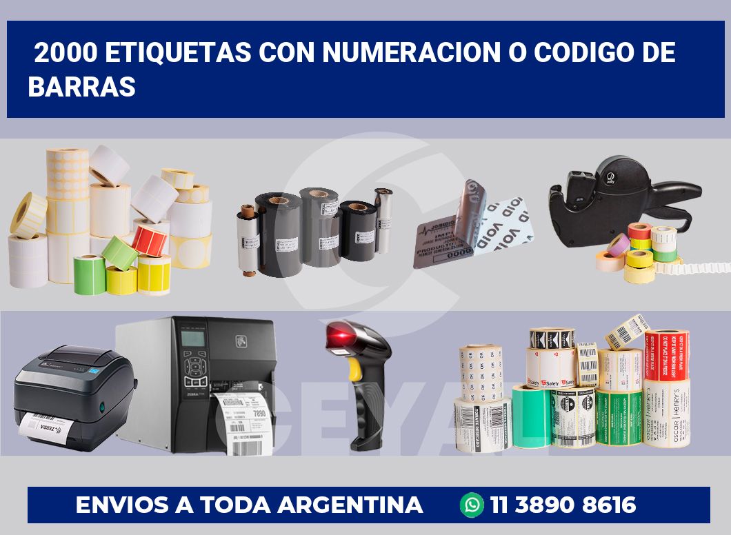 2000 Etiquetas con numeracion o codigo de barras