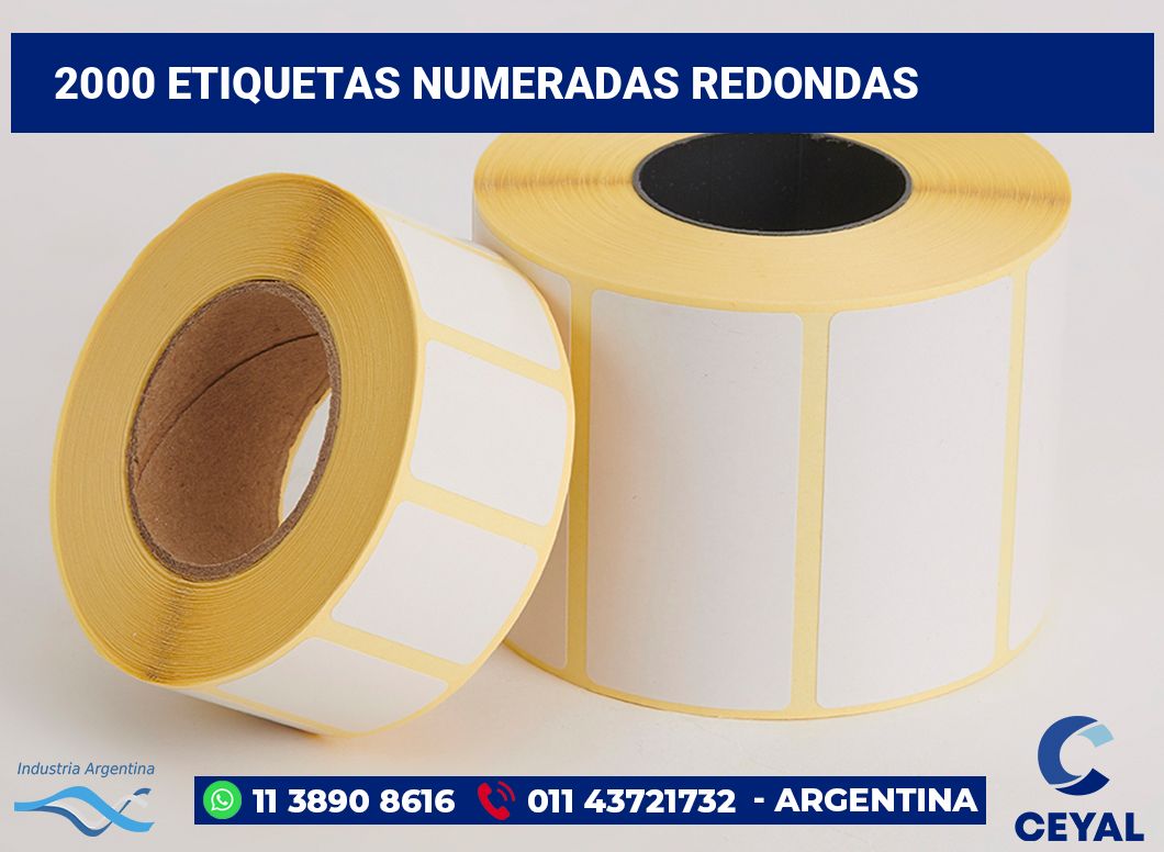 2000 Etiquetas numeradas redondas