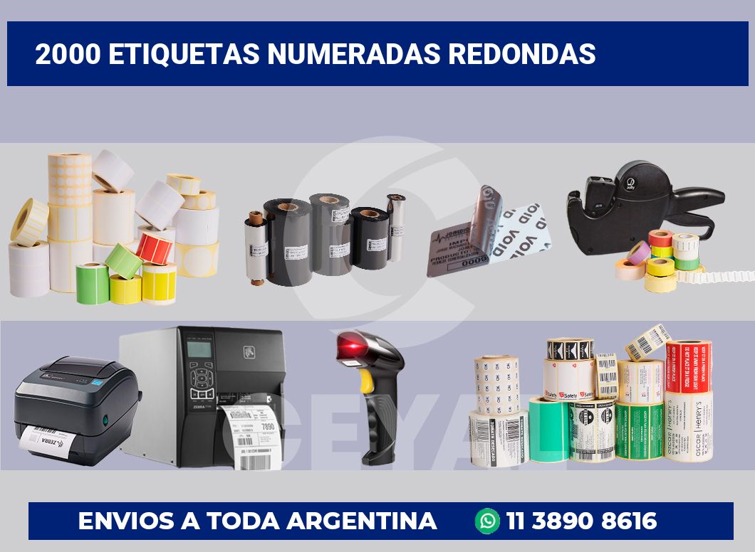 2000 Etiquetas numeradas redondas