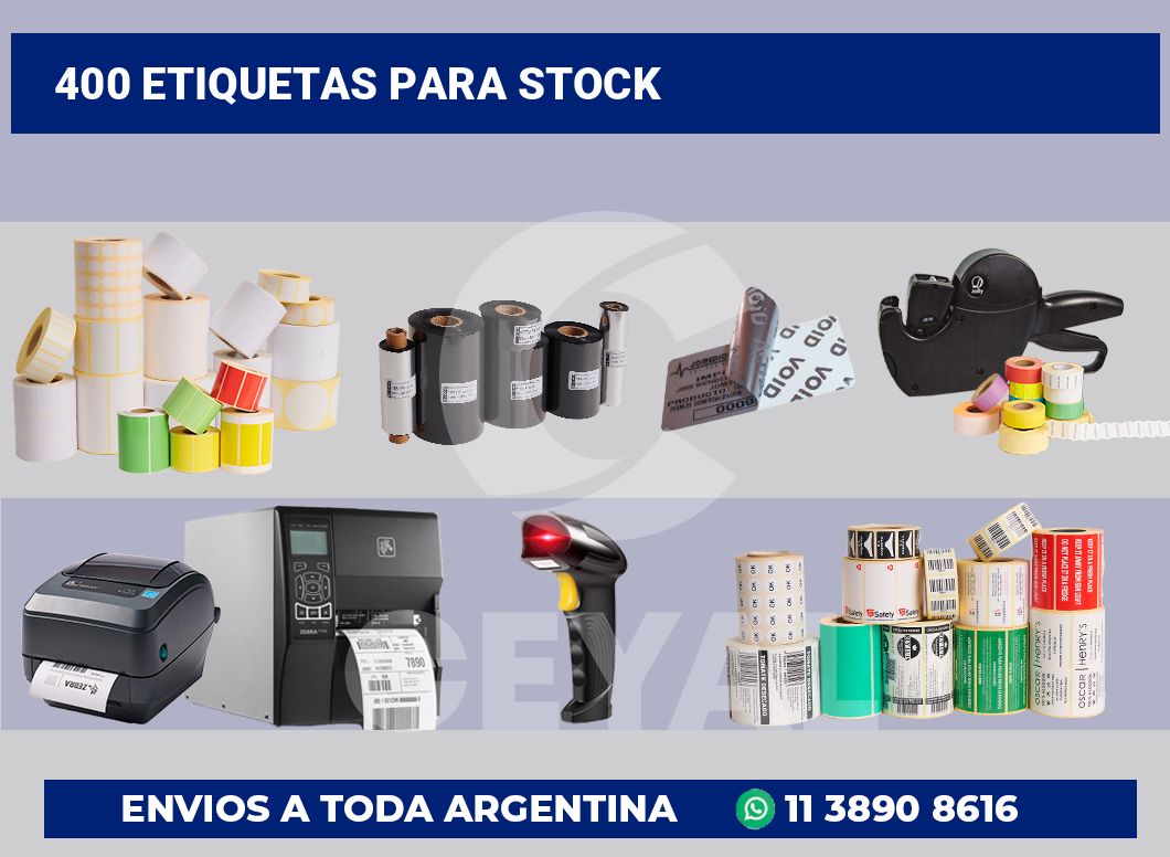 400 Etiquetas para stock