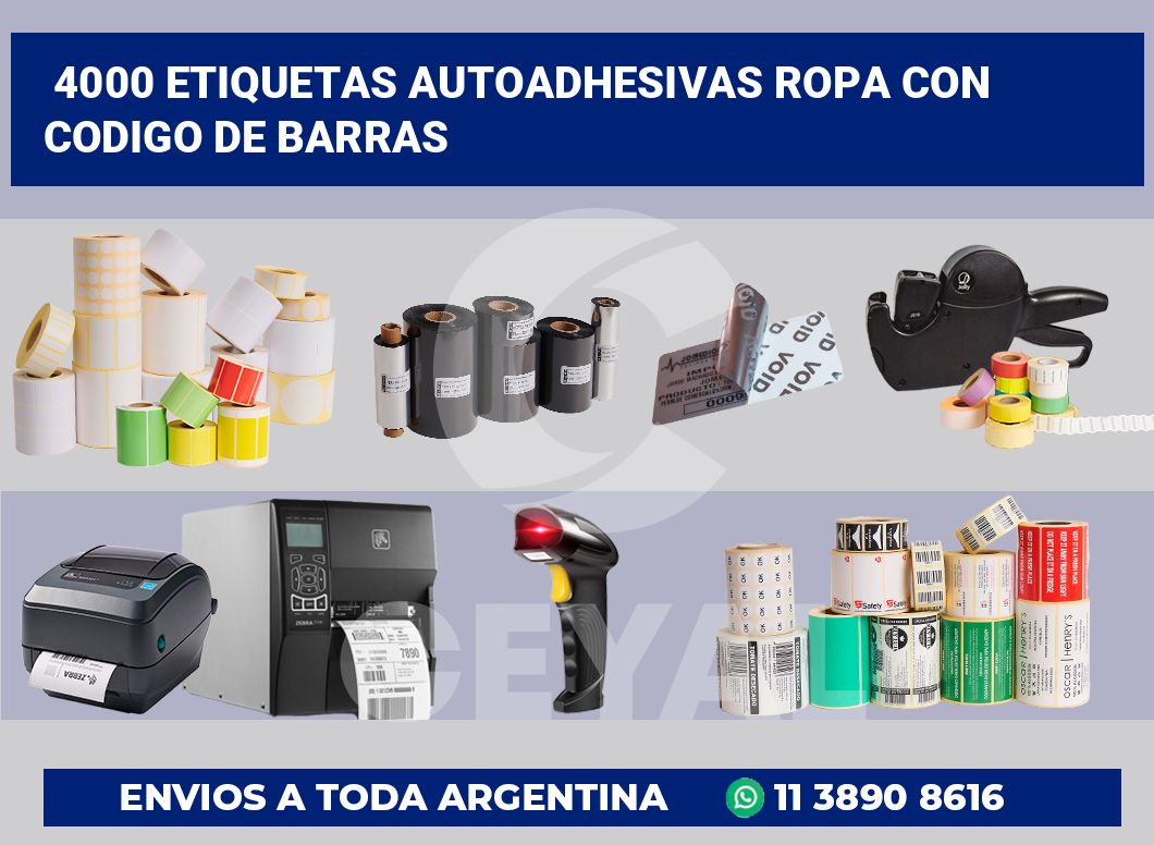 4000 Etiquetas autoadhesivas ropa con codigo de barras