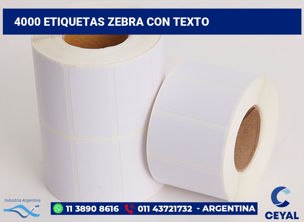 4000 Etiquetas zebra con texto