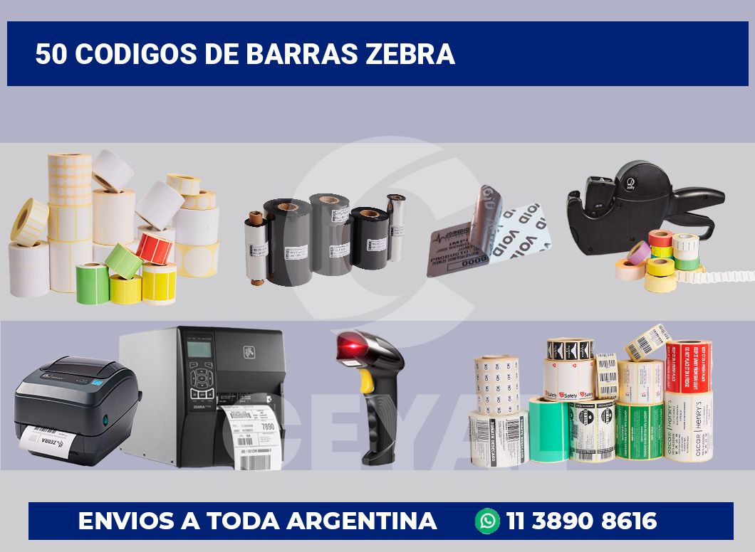 50 Codigos de barras zebra