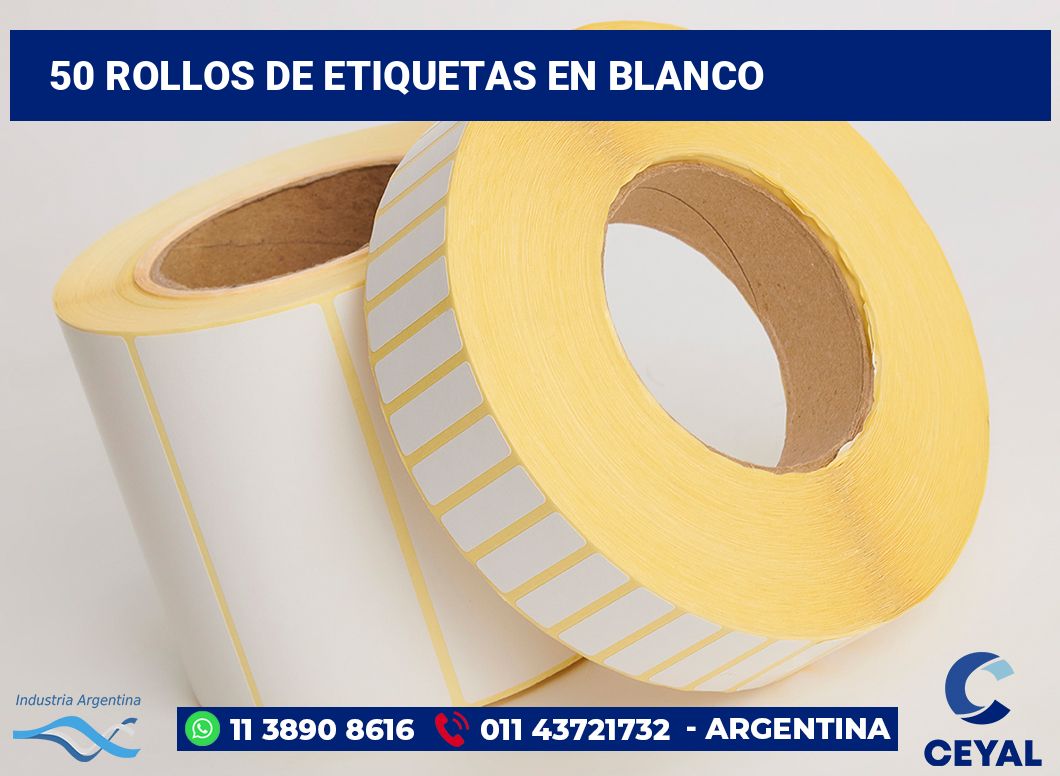 50 Rollos de etiquetas en blanco