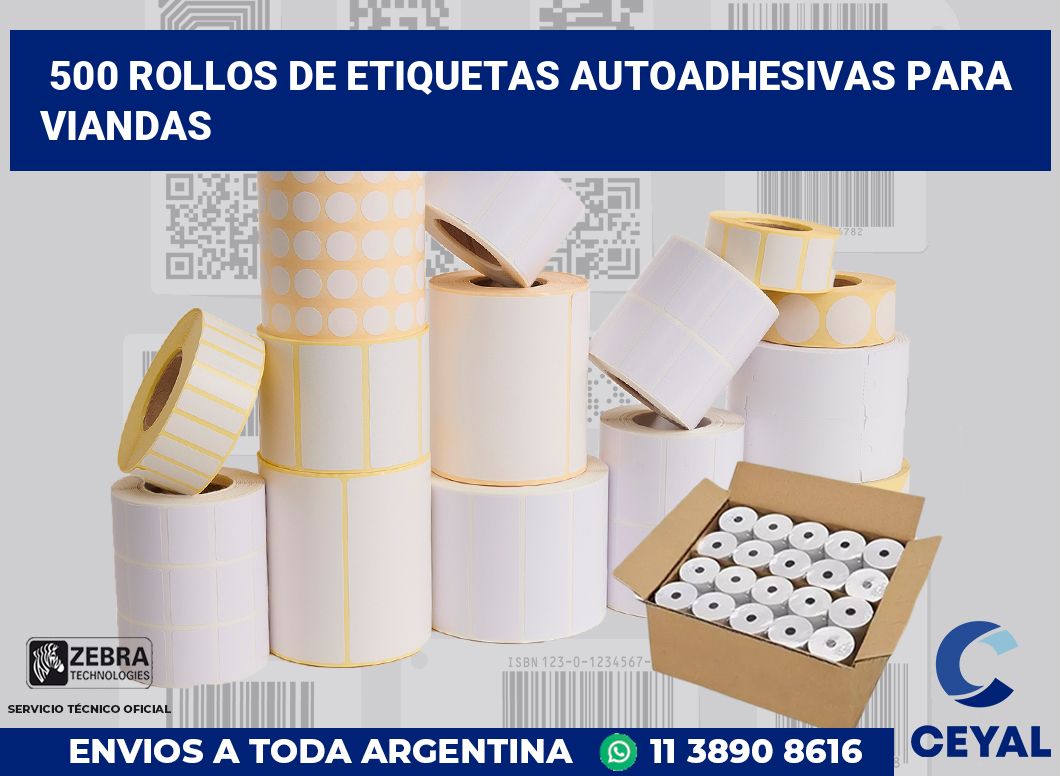 500 Rollos de etiquetas autoadhesivas para viandas