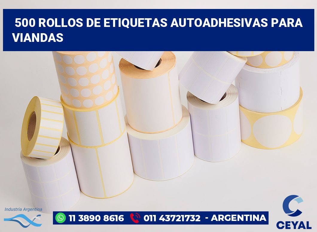 500 Rollos de etiquetas autoadhesivas para viandas