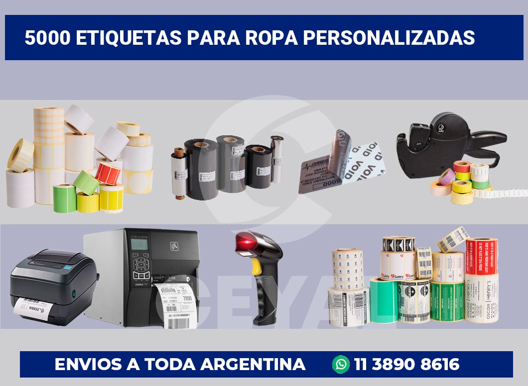 5000 Etiquetas para ropa personalizadas