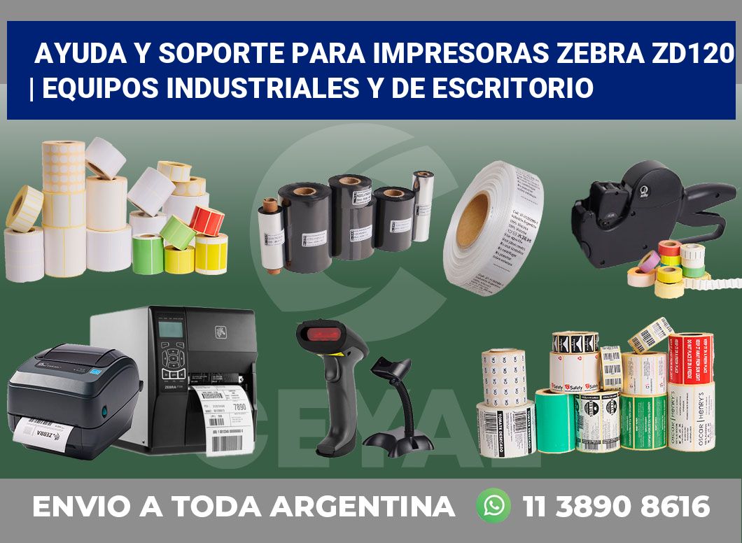 Ayuda y soporte para impresoras Zebra ZD120 | Equipos industriales y de escritorio