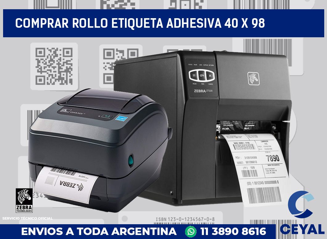 Comprar rollo etiqueta adhesiva 40 x 98