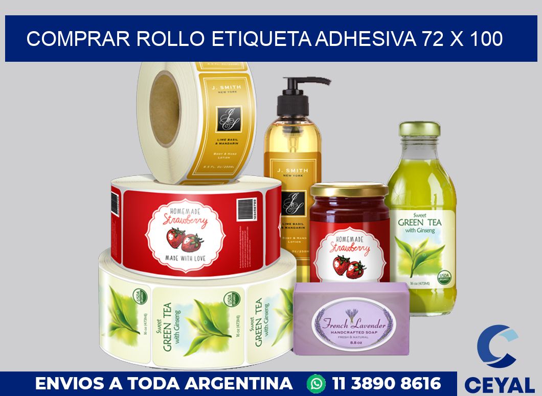 Comprar rollo etiqueta adhesiva 72 x 100