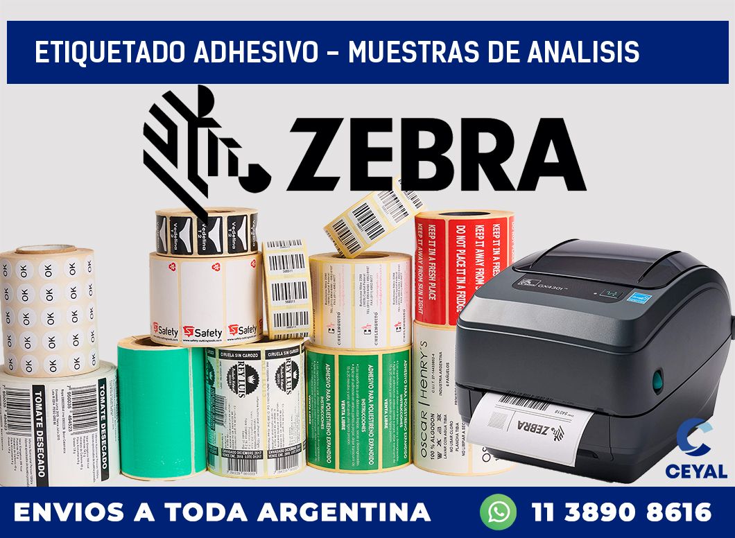 Etiquetado adhesivo - muestras de analisis