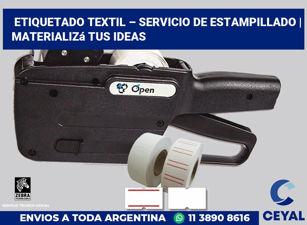 Etiquetado textil – servicio de estampillado | Materializá tus ideas