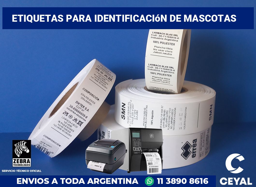 Etiquetas para Identificación de Mascotas