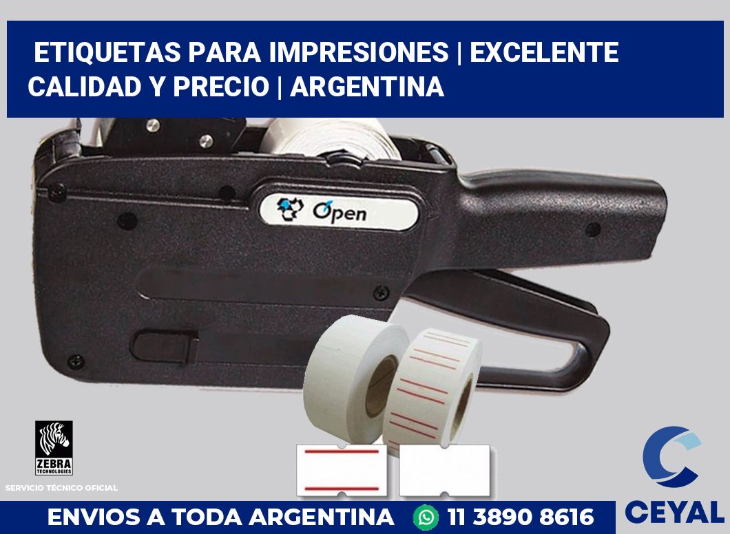 Etiquetas para impresiones | Excelente calidad y precio | Argentina