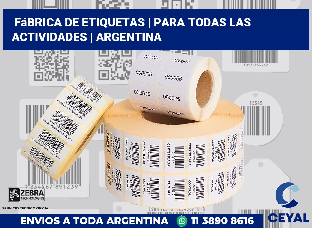 Fábrica de etiquetas | Para todas las actividades | Argentina