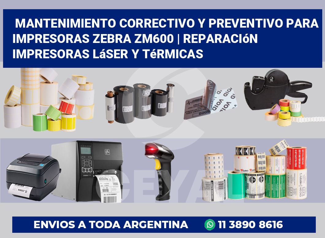 Mantenimiento correctivo y preventivo para impresoras Zebra ZM600 | Reparación impresoras láser y térmicas