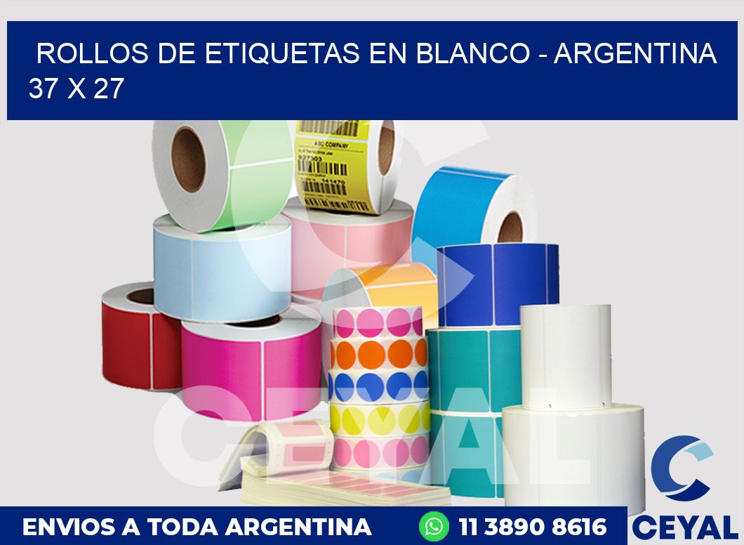 Rollos de etiquetas en blanco - Argentina 37 x 27