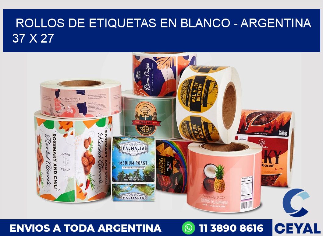 Rollos de etiquetas en blanco – Argentina 37 x 27