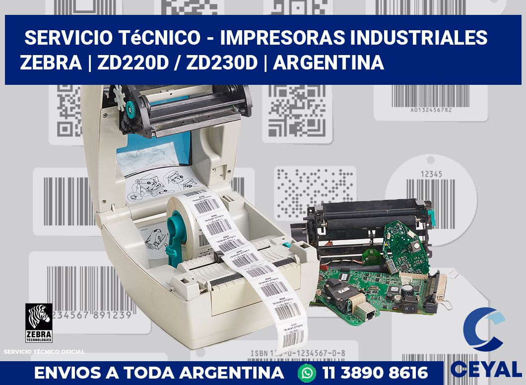 Servicio técnico - impresoras industriales Zebra | ZD220d / ZD230d | Argentina