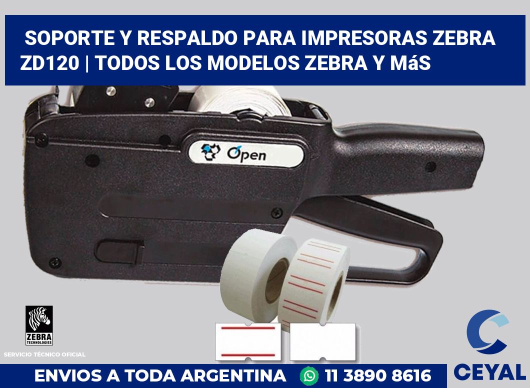 Soporte y respaldo para impresoras Zebra ZD120 | Todos los modelos Zebra y más